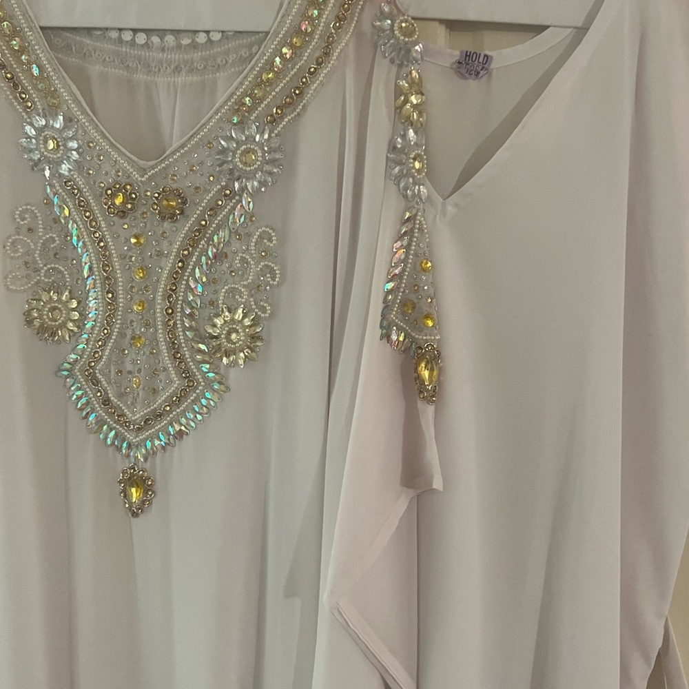 Egyptian Style Kaftan OS Full length sheath with outer shell beaded. Resort wear